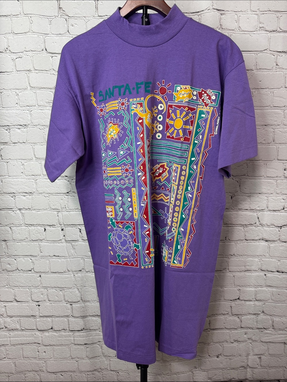 Vintage Carol Konen Santa Fe Tee Dress USA Single Stitch Purple OSFA 1991